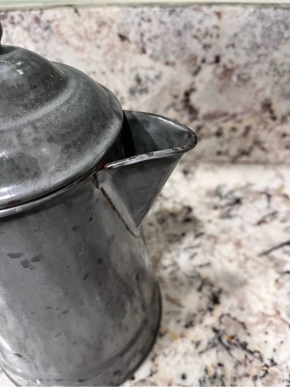 Gray Speckled Enamel Coffee Pot - Vintage-Style Kitchen Pitcher